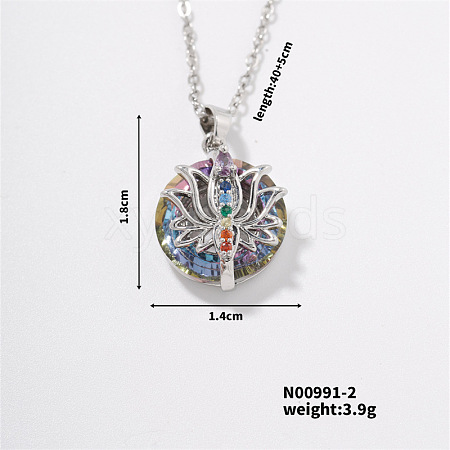 Shiny Gradient Crystal Tree Pendant Necklace with Full Drilling Portrait GP0067-2-1