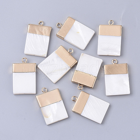 Electroplate Freshwater Shell Pendants X1-SHEL-S276-63-1