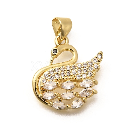 Rack Plating Brass Micro Pave Cubic Zirconia Pendants KK-L226-018G-1