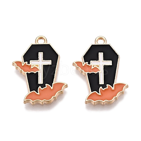 Halloween Theme Rack Plating Alloy Enamel Pendants ENAM-N056-357B-1