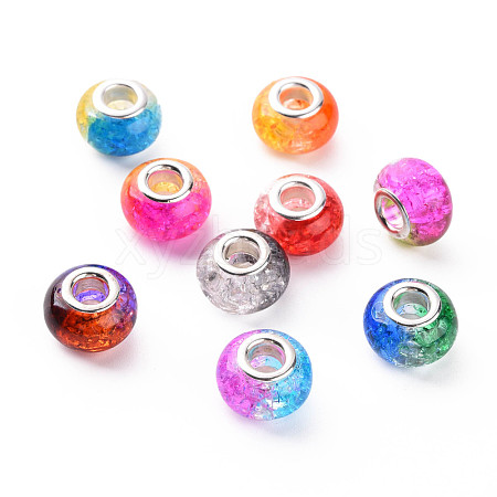Crackle Two Tone Resin European Beads RPDL-T003-06-1