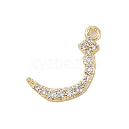 Rack Plating Brass Micro Pave Clear Cubic Zirconia Pendants KK-A224-03D-G-1