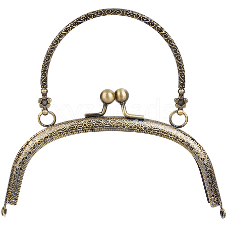 1Pc Flower Iron Kiss Lock Purse Frame Handle PURS-CN0001-08-1