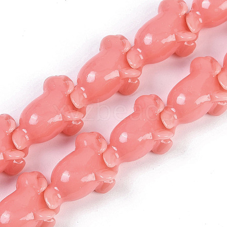 Synthetic Coral Dyed Carved Beads Strands CORA-K009-03-1