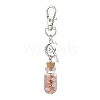 Glass Wishing Bottle with Gemstone Chip inside Pendant Decorations HJEW-JM01991-2