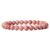 Natural Rhodonite Round Beaded Stretch Bracelet SF8562-13-1