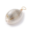 Natural Cowrie Shell Dyed Pendants PALLOY-JF01206-4