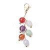 Round Natural Amethyst & Quartz & Malaysia Jade & Carnelian & White Jade Pendant Decorations HJEW-JM02693-3