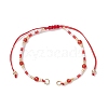 4mm Faceted Round Natural Mixed Stone Beads & Handmade Seed Beads Braided Bracelet Making AJEW-MZ00003-2