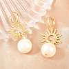 Sun Brass Hoop Earrings EJEW-Z164-13G-2