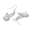 Natural Quartz Crystal Rabbit Dangle Earrings EJEW-A092-05P-20-3