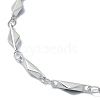 Non-Tarnish 304 Stainless Steel Rhombus Link Chain Bracelets for Women BJEW-D023-02P-2