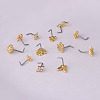 Brass Micro Pave Cubic Zirconia L-Shaped Nose Rings WGA70D4-20-4