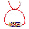 Imported Handwoven Rice Bead Bracelet with Cute Cartoon Girl Pattern FP9542-2-1