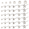 Unicraftale 60Pcs 6 Style 201 Stainless Steel Stud Earring Settings STAS-UN0031-15-1