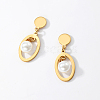 Elegant Classic Stainless Steel Pearl Stud Earrings for Women BL9046-1