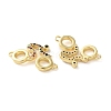 Rack Plating Brass Colorful Cubic Zirconia Bicycle Connector Charms KK-C084-17G-2