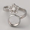 304 Stainless Steel Cuff Pad Ring Settings STAS-WH0027-46B-1
