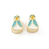 Brass Enamel European Beads KK-B141-28G-1