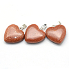 Heart Synthetic Goldstone Pendants X-G-Q438-13-2