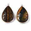 Natural Tiger Eye Pendants G-N326-108A-2