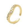 Brass Pave Cubic Zirconia Cuff Rings RJEW-U012-02G-02-1