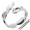 Non-Tarnish Simple Stainless Steel Leaf Open Cuff Ring for Women Men IH3683-1-1