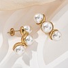 304 Stainless Steel Round Stud Earrings EJEW-L287-065G-3