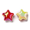 UV Plating Rainbow Iridescent Opaque Acrylic Beads X-MACR-D081-13-2