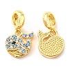 Brass Micro Pave Cubic Zirconia Pendents KK-M247-18G-1