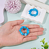 2Pcs Dyed Synthetic Turquoise Chip Beaded Pendants PALLOY-TAC0232-03-5