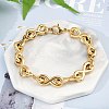 304 Stainless Steel Infinity Link Chain Bracelets for Women Men BJEW-F488-53B-G-1