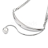 Moon & Round 304 Stainless Steel Pendant Necklaces NJEW-P318-02P-2