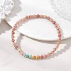 7Pcs Natural & Synthetic Mixed Gemstone & Brass Beads Stretch Bracelets for Women BJEW-JB13334-3