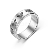 Rotating Titanium Steel Anxiety Relief Rings for Women Men PW-WG4928D-04-1