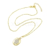 Brass Micro Pave Clear Cubic Zirconia Satellite Chain Locket Pendant Necklaces for Women NJEW-M009-03G-B-3