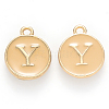 Golden Plated Alloy Enamel Charms X-ENAM-S118-06Y-1