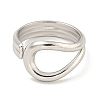 Non-Tarnish 304 Stainless Steel Open Cuff Ring for Women RJEW-A043-23P-2