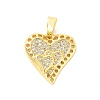 Rack Plating Brass Micro Pave Cubic Zirconia Pendants KK-M082-03G-1