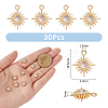 SUPERFINDINGS 30Pcs Brass Micro Pave Cubic Zirconia Charms KK-FH0007-32-2