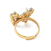 Adjustable Brass Glass Finger Rings RJEW-P148-A01-20-3