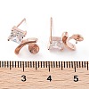 925 Sterling Silver with Cubic Zirconia Stud Earring Findings EJEW-B038-19RG-3
