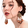 Coconut Brown Wood Stud Earring Findings EJEW-CJC0001-11-4