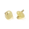 Natural Yellow Aventurine Rondelle Charms with Rack Plating Brass Loops G-G110-05B-10-2