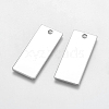 304 Stainless Steel Rectangle Pendants X-STAS-R058-02-2