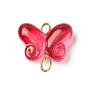 Butterfly Gradient Color Baking Paint Transparent Glass Connector Charms PALLOY-JF03278-01-2