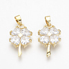 Brass Cubic Zirconia Pendants X-KK-R015-112G-1