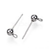 Non-Tarnish 304 Stainless Steel Ball Stud Earring Findings X-STAS-G099-09P-2