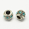 Alloy Rhinestone European Beads MPDL-R036-08C-1