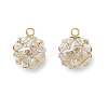 Brass Pave Clear Cubic Zirconia Charms CU-CBAD360-08G-04-1